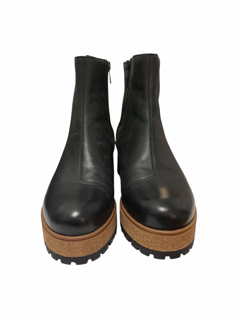 Taos Solid Black Leather Ankle Boots